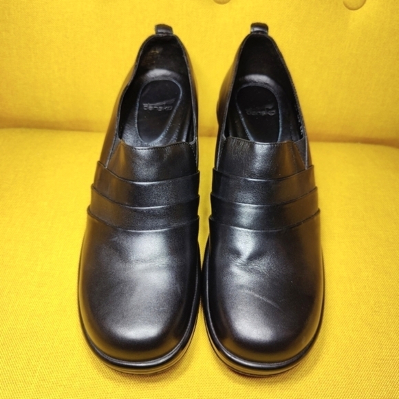 Dansko Aubrey Black Leather Pleated Slip On Heel Clogs Women's Shoes Size 9.5-10 - Picture 2 of 10